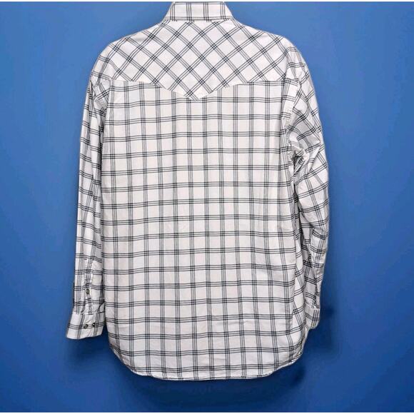 Cinch Pearl Snap Western Shirt Classic Cowboy Collection Mens Size L White Blue - Picture 3 of 16